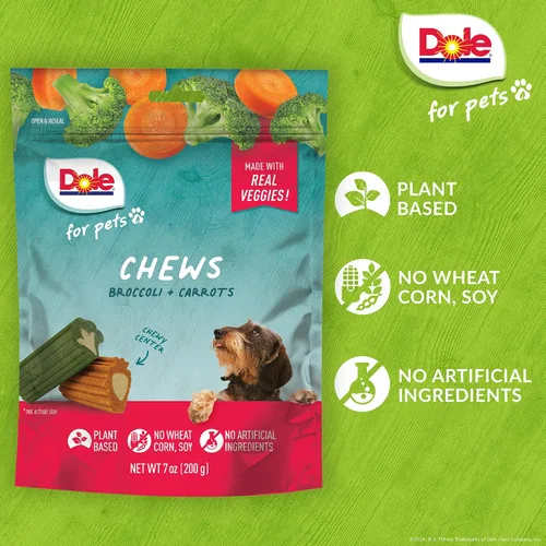 Miniatura 4 de Dole para Mascotas Masticables para Perros Recién Traídos, Golosinas para Perros Surtidas Sabor Plátano y Calabaza, 7oz Con Sabor de Verduras