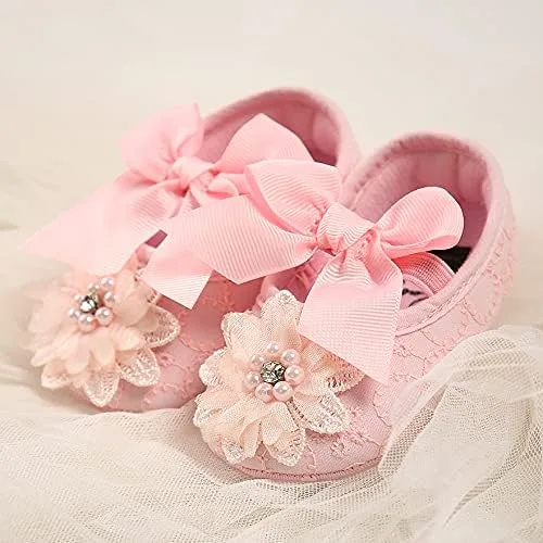 Miniatura 2 de QWZban Zapatos de bebé Mary Jane Flats antideslizantes con suela suave para bebés y niños pequeños, primeros caminantes, para fiestas, Navidad