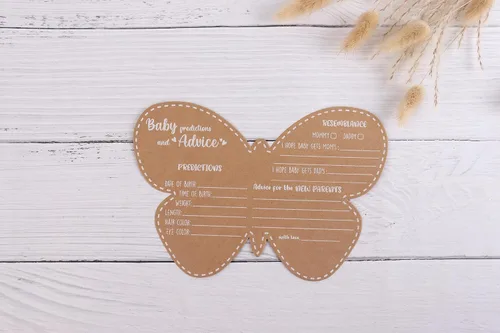Miniatura 7 de Decoraciones de mariposa para baby shower, tarjetas de consejos para baby shower para padres futuros, juegos de baby shower para niñas, juego de 50
