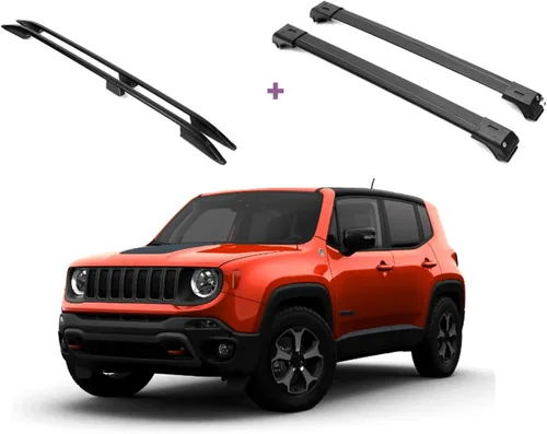 Miniatura 13 de ERKUL Barras transversales de techo para Jeep Renegade 2015-2023 Barras transversales de aluminio con bloqueo antirrobo para techo Compatible