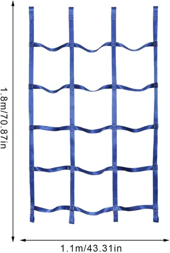 Miniatura 2 de Red de escalada para niños al aire libre Red de carga de escalada – 71 x 43 pulgadas escalera de cuerda de poliéster para gimnasios de la selva