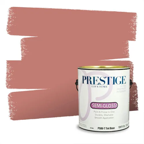 Miniatura 624 de Prestige Paints Pintura exterior e imprimación en uno, 1 galón, plano, coincidencia comparable de Valspar* Amber Rose*