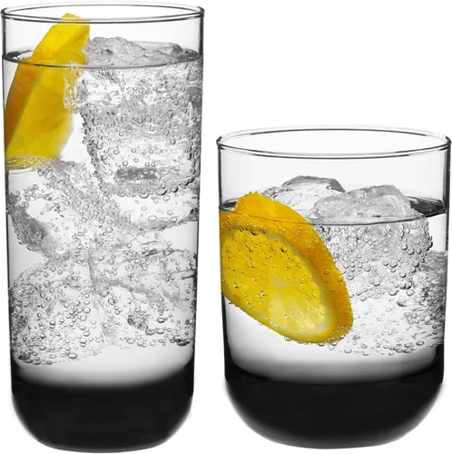 Miniatura 14 de Libbey Ascent Tumbler and Rocks - Juego de 16 vasos de vidrio con curvatura, juego de cristalería versátil para fiestas y más