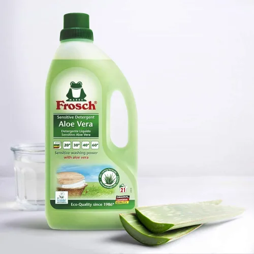 Miniatura 2 de Frosch Detergente líquido natural para ropa para pieles sensibles, aloe vera, 50 onzas líquidas