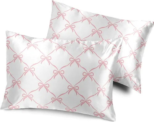 Miniatura 12 de Sweet Jojo Designs Juego de 2 fundas de almohada de satén (floral bohemio gris) para niñas, cabello y piel, suaves, sedosas, brillantes