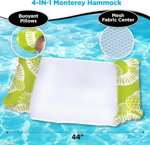 Miniatura 4 de Waterlife - Paquetes de 2-3-4 hamacas de piscina 4 en 1, flotador de silla de piscina inflable, hamaca de agua