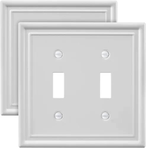 Miniatura 39 de Paquete de 2 placas decorativas de pared, placa de cubierta de toma de corriente eléctrica de níquel satinado para receptáculo, interruptor