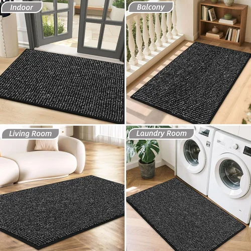 Miniatura 7 de BEQHAUSE Alfombra de Entrada de 20"x32" Tapete Interior para Puerta Antideslizante Lavable, Alfombras de Pasillo Absorbentes y Resistentes a Manchas