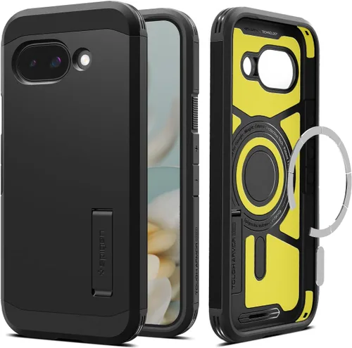 Spigen Funda para Pixel 9a, Tough Armor (Ai) MagFit (2025) [Compatible con accesorios MagSafe] - Negro