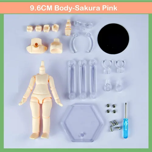Miniatura 2 de Cuerpo de Muñeca BJD a Escala 1/12 9.6cm/11cm YMY2 Cuerpo para Figuras de Acción de Reemplazo Accesorios para Muñecas (Rosa Sakura, 9.6cm)