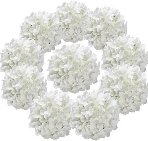 Miniatura 25 de Cabezales artificiales de hortensias de seda para decoración de bodas caseras, 10 unidades Rosa bebé