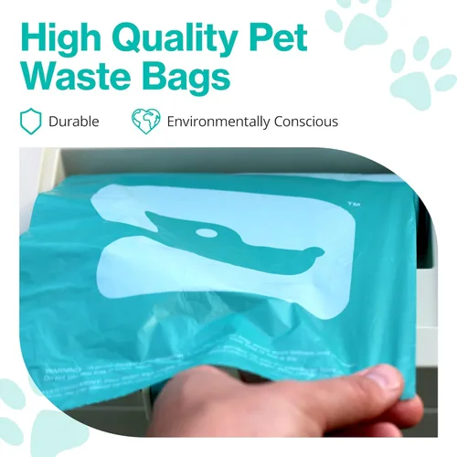 Miniatura 2 de PawPail Bolsas perfumadas para excrementos para perros, 1 rollo de 150 bolsas de basura XL para perros, aroma floral suave, a prueba de fugas