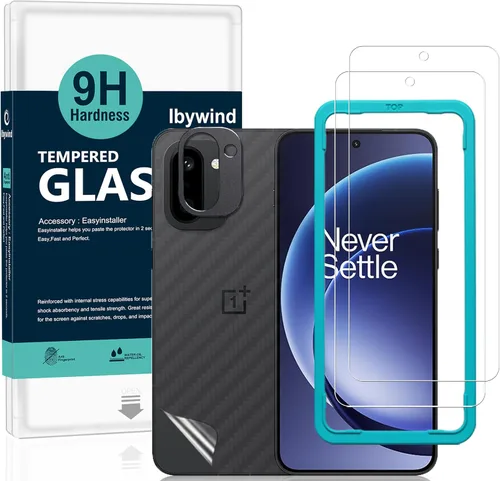 Miniatura 9 de Ibywind Protector de pantalla para OnePlus 15 5G, 2 unidades, vidrio templado de dureza 9H y protector de lente de cámara, con marco de alineación