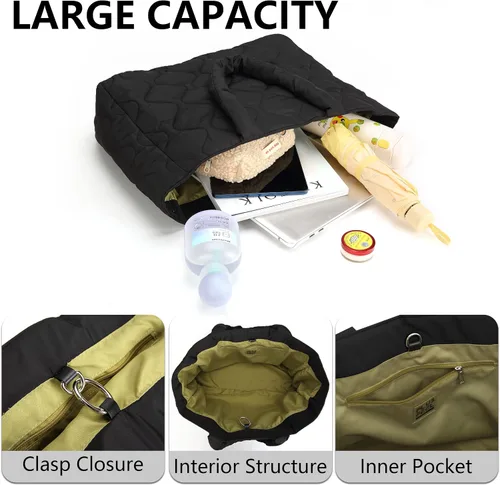 Miniatura 4 de Plusfeel Bolsa grande acolchada para mujer, bolsa acolchada y acolchada
