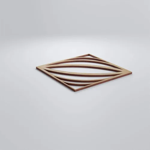 Miniatura 3 de 7 3/8"W X 7 3/8"H Extra Pequeña Otis Decorativos Paneles De Pared De Madera De Calado, Hickory