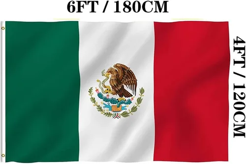 Miniatura 6 de Jayus Banderas de México de doble cara de 4 x 6 pies para exteriores, colores vivos, resistentes, 100% poliéster, bandera nacional mexicana MX con 2