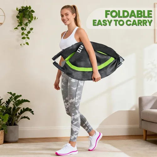Miniatura 7 de Trampolín de rebote de 40, 45, 50 pulgadas, para adultos, 450-550 libras, mini trampolín plegable con asa, trampolín de fitness para interiores