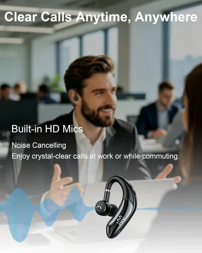 Miniatura 3 de Auriculares Bluetooth V5.4, auriculares inalámbricos para teléfono celular con pantalla LED, manos libres con micrófono para conducir, camionero