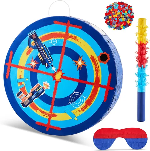 Miniatura 17 de Lewtemi Decoraciones de Fiesta de Piñata con Palo, Venda para los Ojos y Confeti para Decoraciones de Fiesta, Centro de Mesa, Accesorio para Fotos