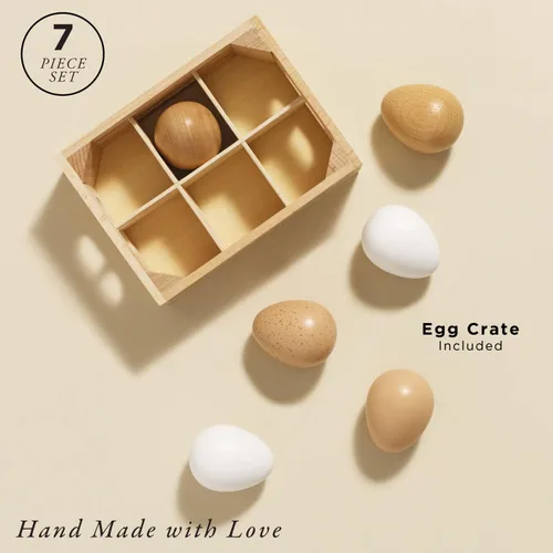 Miniatura 2 de Le Toy Van - Caja de huevos de granja de mercado de abejas de madera Perfecto para juego de simulación de supermercado, tienda de alimentos