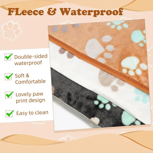 Miniatura 7 de YUEPET Mantas impermeables de conejillo de indias, lavables, paquete de 3 forros de forro polar para animales pequeños, funda de almohadilla suave