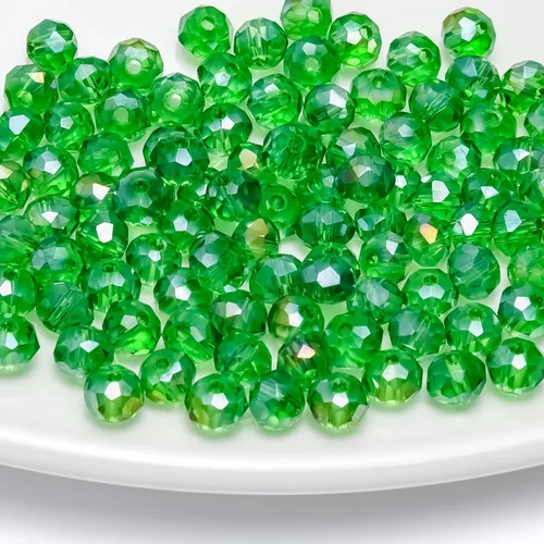 Miniatura 22 de 786 cuentas de cristal de 4 tamaños, cuentas de cristal Rondelle facetadas, cuentas de cristal Briolette, cuentas espaciadoras para pulseras, Ámbar