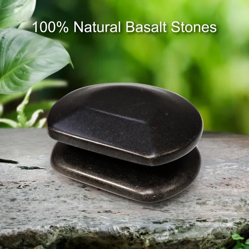 Miniatura 6 de Master Massage Juego de 2 piedras calientes circulares circulares grandes de tres cuartos – Puntos de gatillo y herramientas de acupresión – Piedra