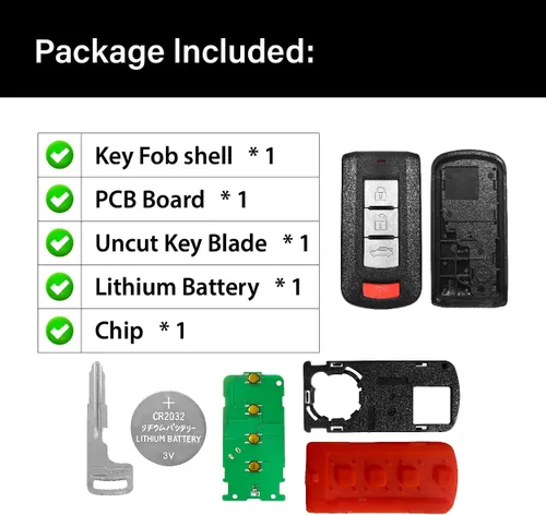 Miniatura 6 de Reemplazo para Mitsubishi Lancer Outlander Sport Mirage 2008-2020 Llavero de Control Remoto OUC644M-KEY-N 4 Botones 315MHz