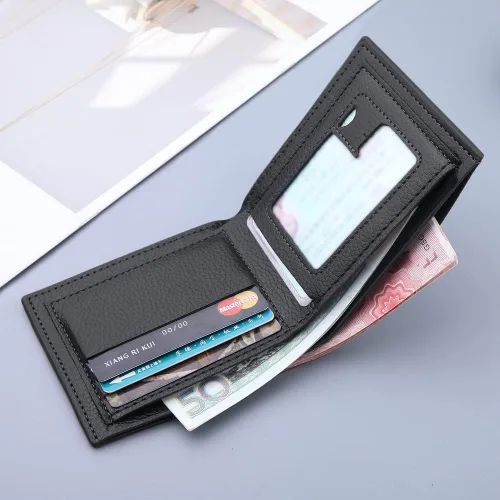 Miniatura 48 de Cartera delgada para hombre con monedero, cartera minimalista con cremallera, carteras plegables para hombre con tarjetero de crédito, cartera