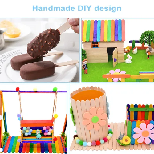 Miniatura 8 de Juego de 600 tiras de cera de madera, 300 varillas aplicadoras de cera de madera, espátulas pequeñas, medianas y grandes y 300 tiras de cera