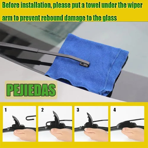 Miniatura 6 de Limpiaparabrisas delanteros de calidad OEM, reemplazo para Jeep Wrangler 1997-2006, estilo original OE