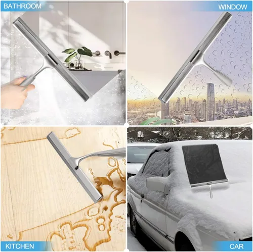 Miniatura 5 de Escobilla de ducha para puerta de vidrio, baño, ventanas, espejo de cocina y vidrio de coche, más práctico, mango duradero de 10 pulgadas
