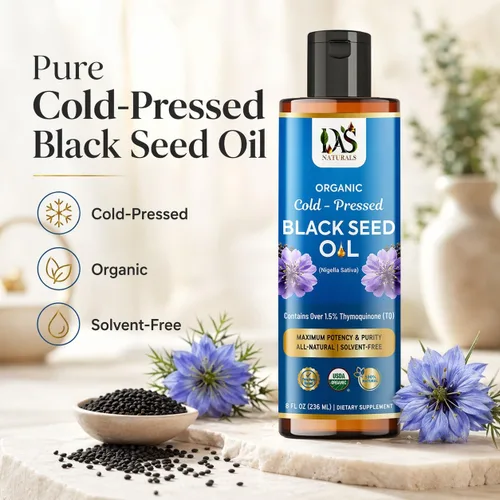 Miniatura 3 de Aceite de semilla negra orgánico prensado en frío, 8 onzas líquidas Nigella sativa sin refinar, 3 veces timoquinona (más del 1.5%) Aceite