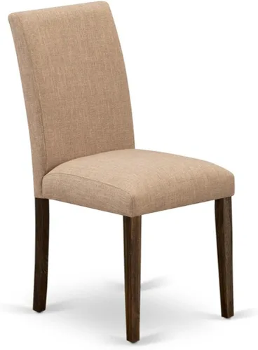 Miniatura 5 de East West Furniture ABP7T47 Abbott Parson Sillas de cocina – Sillas de comedor acolchadas de tela de lino color sable ligero, juego de 2, jacobeo