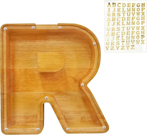 Ladenk Alcancía de madera grande personalizada de 9 pulgadas para niños, niños, niños/niñas/adultos, bancos creativos para niños para billetes y
