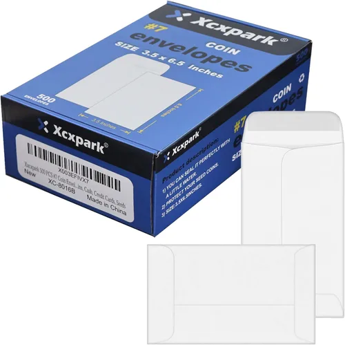 Miniatura 17 de Xxcxpark 500 sobres para monedas #1, sobres de papel kraft blanco de 2-1/4 x 3-1/2 pulgadas, sobres clásicos de papel kraft para piezas pequeñas