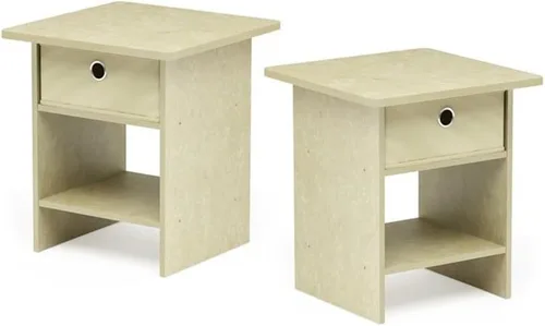 Miniatura 28 de Mesa de noche con cajón Furinno, Madera, Marrón oscuro/Negro