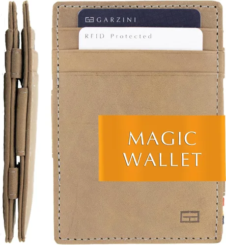 Miniatura 8 de GARZINI Cartera mágica para hombres, cartera minimalista con tarjetero RFID, cartera de cuero para 10 tarjetas