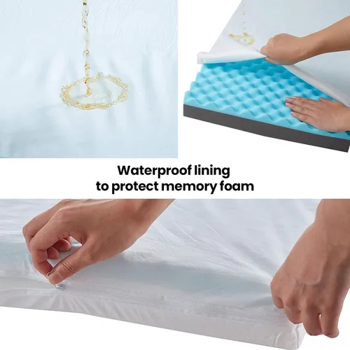 Miniatura 5 de Cama ortopédica de espuma viscoelástica para perros, camas refrescantes para perros medianos, camas lavables para mascotas para jaula con funda