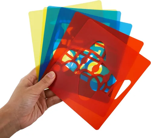 Miniatura 3 de Peohud 36 plantillas para pintar, plantillas de tiza de dibujo coloridas, plantilla lavable con forma primaria temática de animales y vehículos