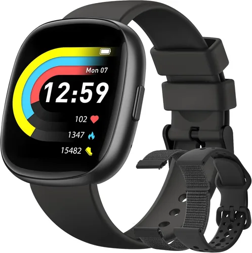 Reloj inteligente para hombres y mujeres Fitness: 1.83 "Fitness Tracker con Blutooth Call 24/7 Frecuencia cardíaca SpO2 Monitor de sueño IP68