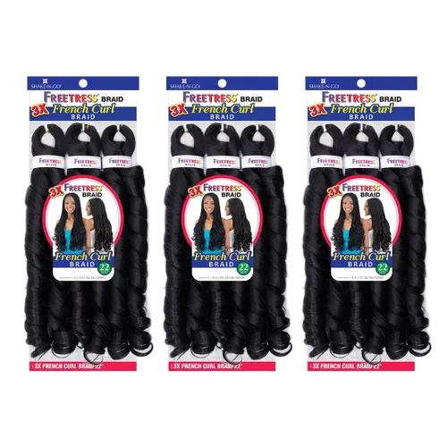 Miniatura 2 de FREETRESS BRAIDS 3 trenzas rizadas francesas de 22 pulgadas (paquete de 3, 2)