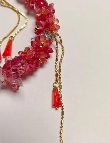 Miniatura 4 de Pulsera de la suerte de circonita con cuentas de cristal rojo y blanco morado para mujer Cadena de aleación ajustable de 7.9-11.8 in, lista