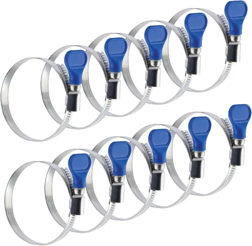 Miniatura 10 de POWERTEC 70216 Abrazadera de manguera de doble alambre de 3 pulgadas con perno, abrazaderas de manguera ajustables para colector de polvo, manguera