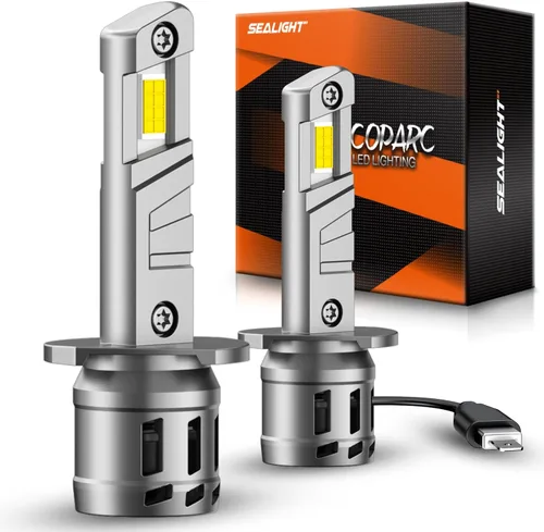 Bombillas SEALIGHT H1, 30000 lm 6500 K Bombillas antiniebla H1 con ventilador de refrigeración, tamaño 1:1 mini para vehículos todo terreno ATV/UTV,