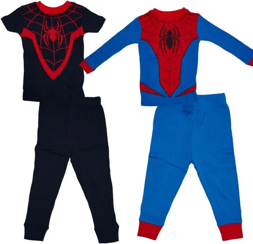 Miniatura 8 de Marvel Juego de pijama de Spiderman, ropa de dormir de 4 piezas para niños pequeños y niños pequeños, tallas 2T a 5T