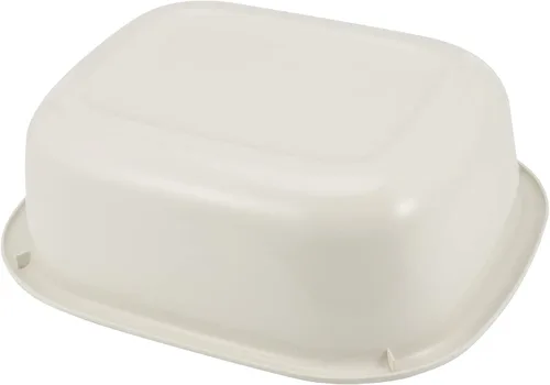 Miniatura 4 de MOUYAT Paquete de 4 lavabos de plástico de 13 L, caja de autobús comercial de plástico de 14 cuartos de galón, lavabo rectangular, sartenes beige