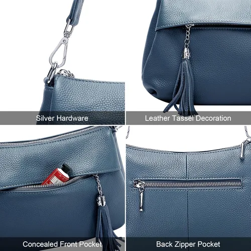 Miniatura 7 de Over Earth Bolsos de cuero para mujer, bolso de hombro pequeño Hobo para mujer