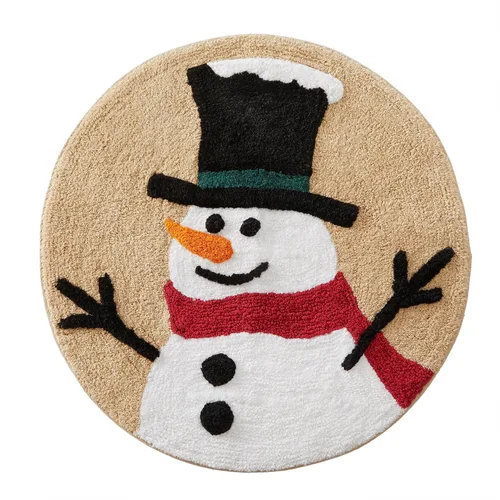 Miniatura 11 de SKL Home Cortina de ducha de Navidad/invierno de cuadros rústicos con muñeco de nieve, multicolor
