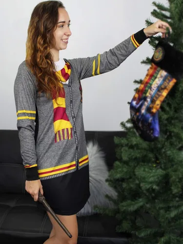 Miniatura 7 de Harry Potter Hogwarts Gryffindor - Pijama de manga larga para mujer, gris